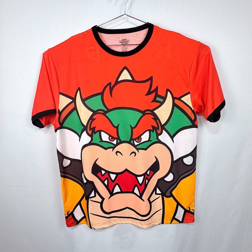 UNIVERSAL STUDIOS Super Nintendo World Bowser Ringer Shirt Cosplay Size XXL